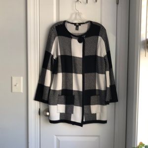Alfani Black and White Color Block Sweater/Jacket